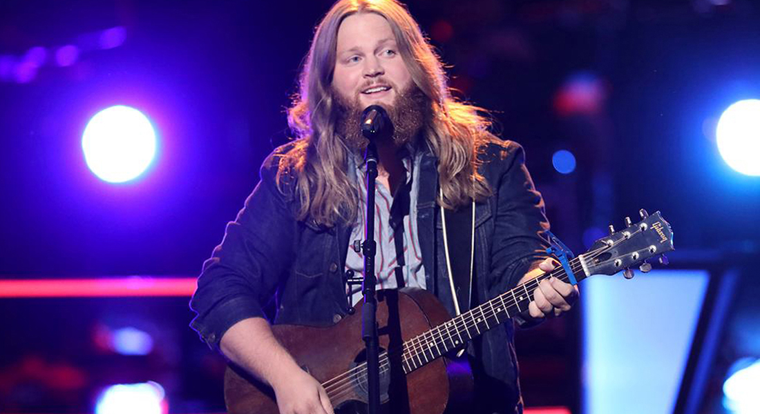 Chris Koze, son of JENNIE-O team member Jeff Koze, dazzles the crowd on his guitar on the stage of hit TV show "The Voice."