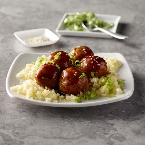 asian-turkey-meatballs-over-cauliflower-rice