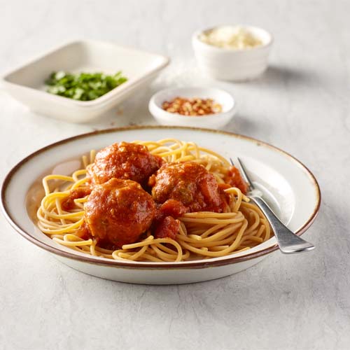 Turkey Meatballs and Chickpea Pasta