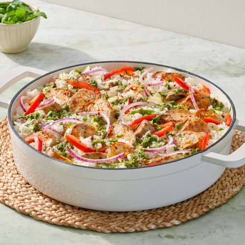 Italian One Pot Sausage and Rice Skillet