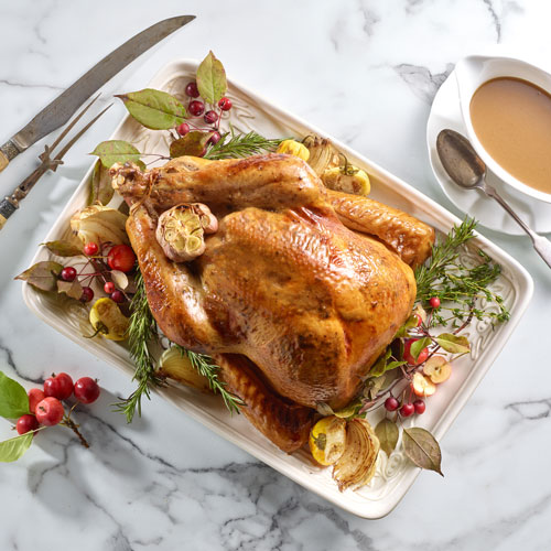 Roasted Turkey with Black Truffle Butter and Cognac Gravy